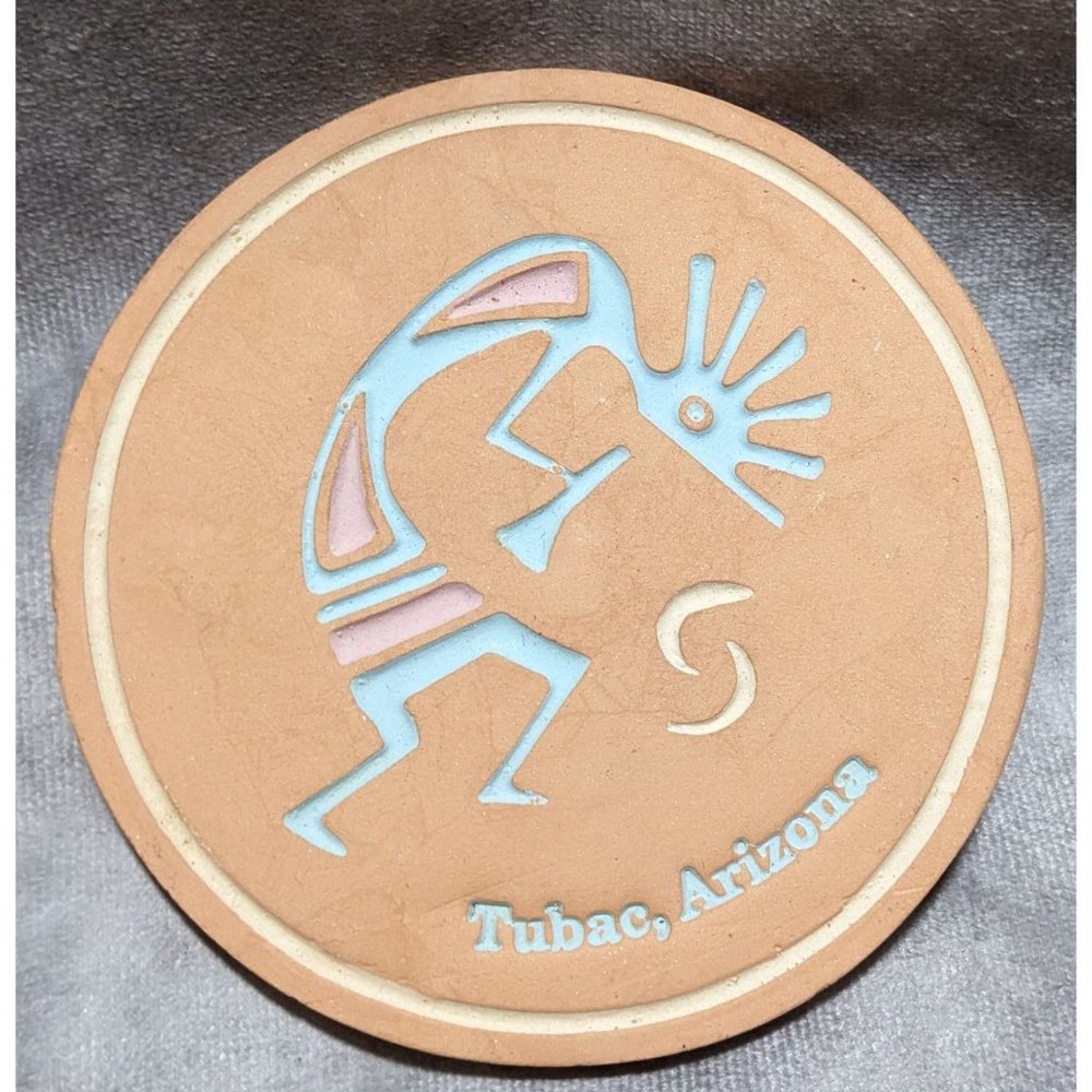 Kokopelli Stoneware Tubac Arizona Souvenir Coaster